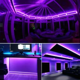 3/5M Purple LED Strip Light, 5V USB Powered, 60LEDs Monochrome, Single Button Switch, Flexible Purple Light for DIY Decoration