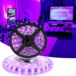 3/5M Purple LED Strip Light, 5V USB Powered, 60LEDs Monochrome, Single Button Switch, Flexible Purple Light for DIY Decoration
