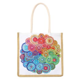 1 Piece Diamond Painting kit, Shopping bag, floral Pattern, canvas Material, suitable for storing Cosmetics, key Storage