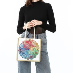 1 Piece Diamond Painting kit, Shopping bag, floral Pattern, canvas Material, suitable for storing Cosmetics, key Storage