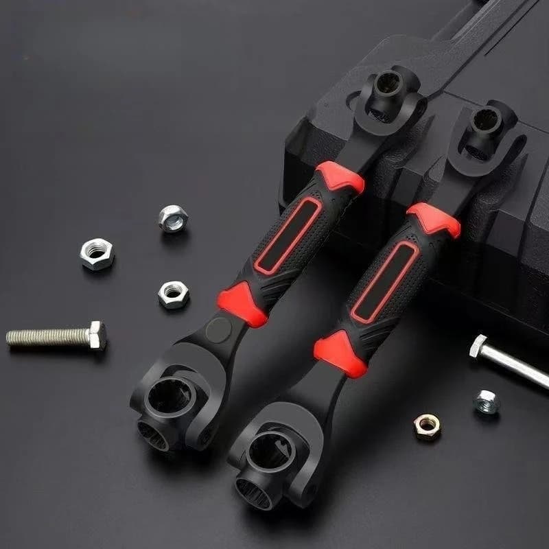 52 in 1 Multi Functional Socket Wrench Set 360 Degree Rotating Dog Bone Design Universal Spline Wrench Heavy Duty Tool for Car Auto Repair Bicycle Motorcycle Maintenance Hand Tools Ideal for Automotive Repair and General Maintenance