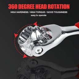 52 in 1 Multi Functional Socket Wrench Set 360 Degree Rotating Dog Bone Design Universal Spline Wrench Heavy Duty Tool for Car Auto Repair Bicycle Motorcycle Maintenance Hand Tools Ideal for Automotive Repair and General Maintenance