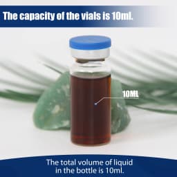 10ml Vials-100 Pack Clear Glass Headspace Vials with Plastic-Aluminum Flip Off Caps and Rubber Stoppers, 20mm Flat Bottom
