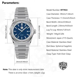 2026 New RollsTimi Men's Watches Top Luxury Man Quartz Watch For Men AR Sapphire Mirror Waterproof Stainless Steel Luminous Clock