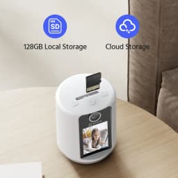 ANNKE 2K Smart Video Calling Camera, 2.4" IPS Screen, One-Click Two-Way Video Call, Auto-Answer, Human Tracking, Night Light, Motion Detection, 320° Pan, Cloud & SD Card Storage, Home Security Baby Monitor