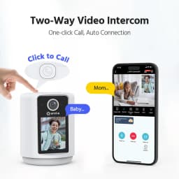 ANNKE 2K Smart Video Calling Camera, 2.4" IPS Screen, One-Click Two-Way Video Call, Auto-Answer, Human Tracking, Night Light, Motion Detection, 320° Pan, Cloud & SD Card Storage, Home Security Baby Monitor