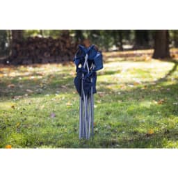 Portable Quad Folding Camping Chair with Adjustable Backrest and Side Cup Holder for Outdoor Fishing Beach Garden Party Dark Blue