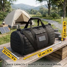 40L Large Tactical Travel Duffle Bag Multi Purpose Weekender Bag With Separate Shoe Compartment Carry On Hand Shoulder Crossbody Bag For Travel Camping Workout Climbing Outdoor Sports Gear Storage Bag