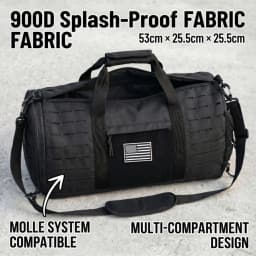 40L Large Tactical Travel Duffle Bag Multi Purpose Weekender Bag With Separate Shoe Compartment Carry On Hand Shoulder Crossbody Bag For Travel Camping Workout Climbing Outdoor Sports Gear Storage Bag