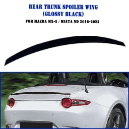 Rear Trunk Lid Spoiler Wing Lip For Mazda MX-5 Miata MX5 ND 2016-2025 Convertible 2-Door Carbon Fiber Look/Gloss Black Splitter