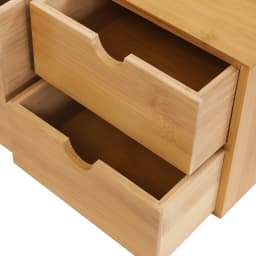 Mini Chest of Drawers, 2-Tier Drawer Box, Wooden Desk Organiser, Vintage Natural, Cosmetic Organiser, High Volume Storage Box, Wood for Home, Office, Dressing Table (33 x 19 x 16 cm)