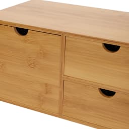 Mini Chest of Drawers, 2-Tier Drawer Box, Wooden Desk Organiser, Vintage Natural, Cosmetic Organiser, High Volume Storage Box, Wood for Home, Office, Dressing Table (33 x 19 x 16 cm)