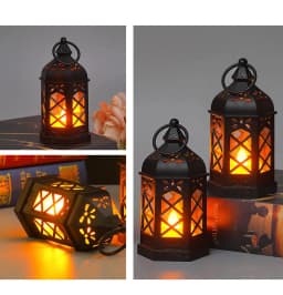 12pcs set of LED lantern retro atmosphere decorative lights, LED small candle lanterns Christmas table center decorations