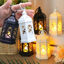 12pcs set of LED lantern retro atmosphere decorative lights, LED small candle lanterns Christmas table center decorations