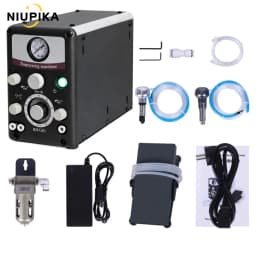 110V HH-G01 Pneumatic Engraving Machine with Two Handpiece 400-8000RPM Hand Engraving & Stone Setting Tools Air Graver Engraver G8 Quick Set-up Jewelry Pneumatic Impact Engraving Machine