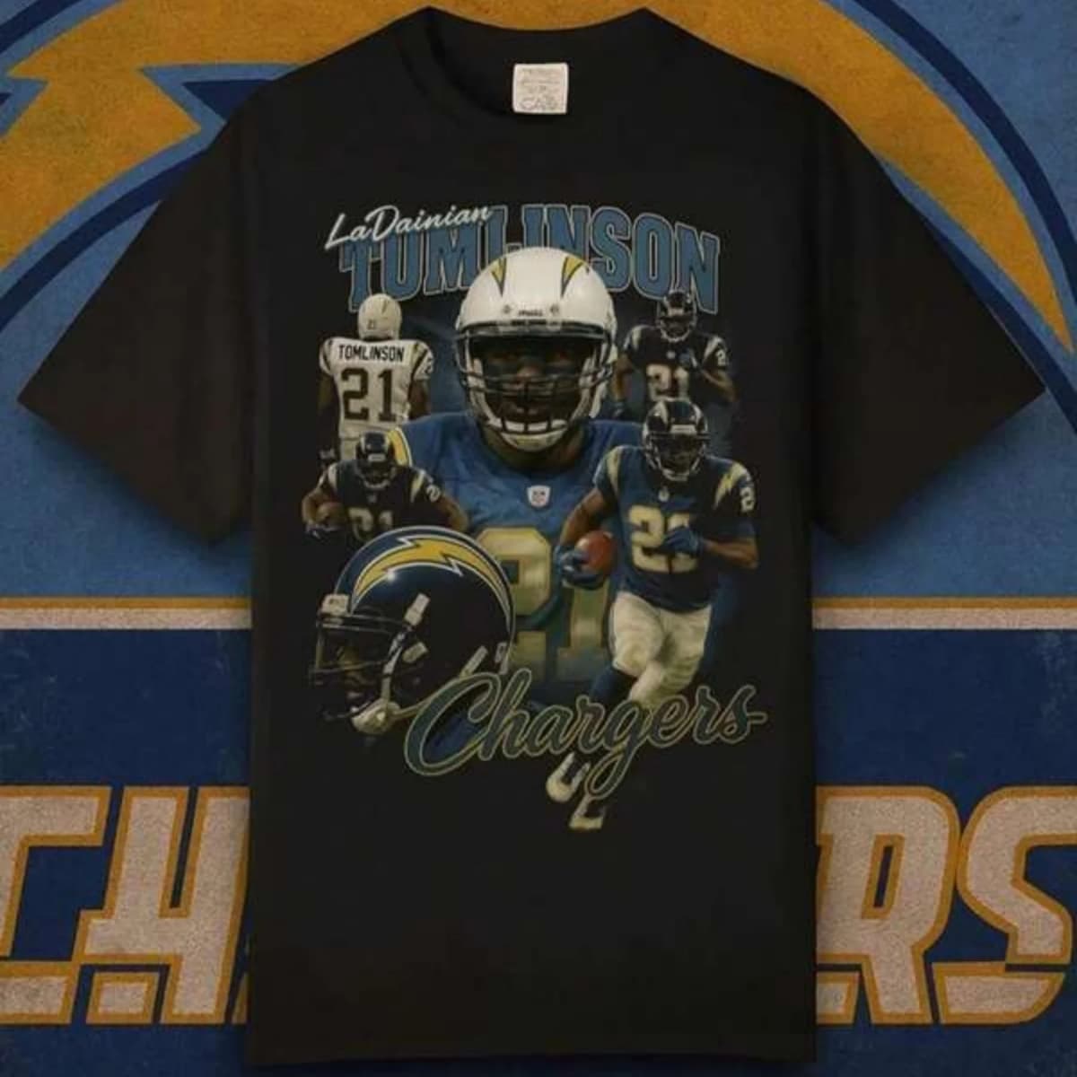 LaDainian Tomlinson Bootleg Tee _ Vintage 90s Style Chargers Shirt _ Retro Football Graphic Unisex