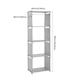 4-Tier Floor Bookshelf, Modern Narrow Storage Shelf for Living Room Office, Bookcase Organizer with 17.64lbs Capacity per Tier