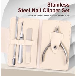 Stainless Steel Manicure Set: Nail Files, Buffers, Cuticle Nippers - Home & Salon Use