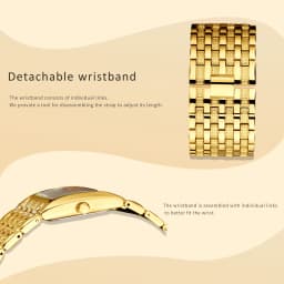 YaLaLuSi Gold Square Crystal Cuff Women Watch Glitter Dial Multi Texture Wide Bangle Elegant Party Ladies Quartz Wristwatch