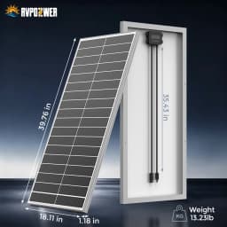 RVPOZWER 100W 18BB Rigid Solar Panels White Frame Board N-Type Solar Cells 23% High Conversion Efficiency for Home RV System Farm Outdoor Camping Off-grid Power Support