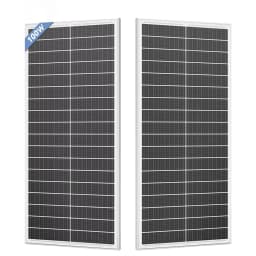 RVPOZWER 100W 18BB Rigid Solar Panels White Frame Board N-Type Solar Cells 23% High Conversion Efficiency for Home RV System Farm Outdoor Camping Off-grid Power Support