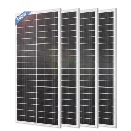 RVPOZWER 100W 18BB Rigid Solar Panels White Frame Board N-Type Solar Cells 23% High Conversion Efficiency for Home RV System Farm Outdoor Camping Off-grid Power Support