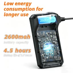 4.3 Inch IPS Screen Industrial Endoscope Camera 1080P HD IP67 Waterproof Borescope 2600mAh Rechargeable Inspection Camera With Adjustable LED Lights for Car Engine Maintenance Sewer Pipe Home Wall Checking