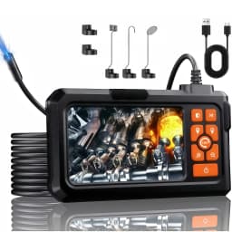 4.3 Inch IPS Screen Industrial Endoscope Camera 1080P HD IP67 Waterproof Borescope 2600mAh Rechargeable Inspection Camera With Adjustable LED Lights for Car Engine Maintenance Sewer Pipe Home Wall Checking