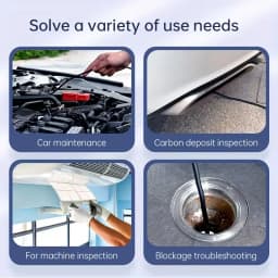 4.3 Inch IPS Screen Industrial Endoscope Camera 1080P HD IP67 Waterproof Borescope 2600mAh Rechargeable Inspection Camera With Adjustable LED Lights for Car Engine Maintenance Sewer Pipe Home Wall Checking
