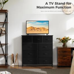 MCQ Living Room Cabinet With 9 Fabric Drawers Beside Nightstand Dresser Tables Storage Closet Chest Clothes Display Furniture