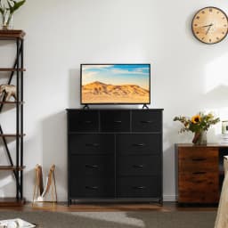 MCQ Living Room Cabinet With 9 Fabric Drawers Beside Nightstand Dresser Tables Storage Closet Chest Clothes Display Furniture