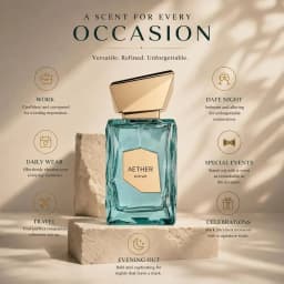 Aether Extrait Neutral Perfume 100ml with Luxury Gift Box, Clean Fruity Woody Scent, Elegant Crystal Bottle Perfume Gift for Him Her Birthday Holiday