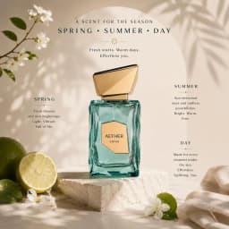 Aether Extrait Neutral Perfume 100ml with Luxury Gift Box, Clean Fruity Woody Scent, Elegant Crystal Bottle Perfume Gift for Him Her Birthday Holiday
