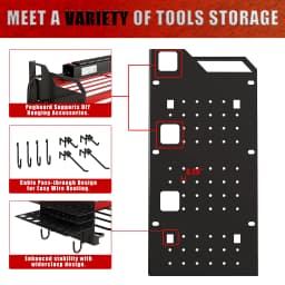 4 Layer Power Tool Organizer Wall Mount with Charging Station, Heavy Duty Tool Organization Rack, Screwdriver Storage, Tool Shelf, Power Tool Storage Rack With 8 Drill Holders, Garage Workshop Shelf for Tool Organization, Gifts for Men