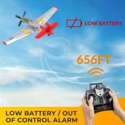 Volantexrc P51 Mustang RC Plane, 3-Level Control, One Key Aerobatic RC Airplane, Easy Assembly for Beginners & Adults