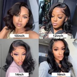 180 Density Short Bob Wig Body Wave 13x4 Lace Front Human Hair wig 100% Brazilian Remy Wigs Natural Color For Women 16inch
