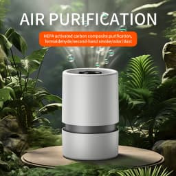 Portable Air Purifier HEPA Activated Carbon Composite Filter Blue Light Negative Ion 2 Speed Touch Control USB Type-C Quiet Night Mode Aroma Tank
