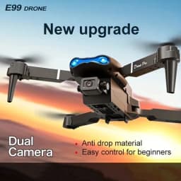 FACEGLE [Portable Drone Set] E99 Dual Camera Drone, Dual Camera - Horizontal and downward shooting, one click control, 360 ° stunt roll, Headless Mode, LED lights, protective frame, Foldable quadcopter, Beginner Drone, Birthday/Festival Gift