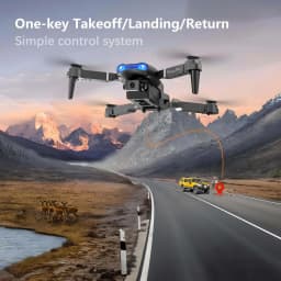 FACEGLE [Portable Drone Set] E99 Dual Camera Drone, Dual Camera - Horizontal and downward shooting, one click control, 360 ° stunt roll, Headless Mode, LED lights, protective frame, Foldable quadcopter, Beginner Drone, Birthday/Festival Gift