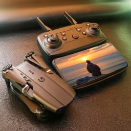 FACEGLE [Portable Drone Set] E99 Dual Camera Drone, Dual Camera - Horizontal and downward shooting, one click control, 360 ° stunt roll, Headless Mode, LED lights, protective frame, Foldable quadcopter, Beginner Drone, Birthday/Festival Gift
