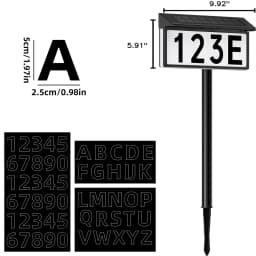 Solar-Powered Digital Door Number Light, Decorative Led House Number Light, Guide Light, Recessed Installation - for Houses, Villa Indicator Light, Solar-Powered Suitable for Villas, Lawns, Parks, Gift Light