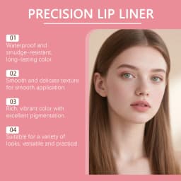 Zephoco 1g Red Brown Lip Liner Pencil Waterproof Long Lasting Smudge Proof Smooth Application For Daily Makeup Natural Finish