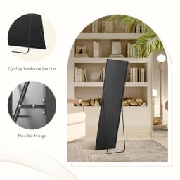 MCQ 59"x16" Full Length Mirror Standing Hanging or Leaning Wall Shatterproof Glass Mirror Aluminum Alloy Thin Frame for Home