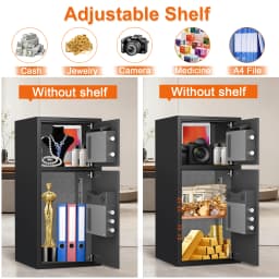 6.0 Cuft Large Fingerprint Home Safes, Safe Box Fireproof Waterproof with LED Light and Dual Alarm System
