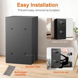 6.0 Cuft Large Fingerprint Home Safes, Safe Box Fireproof Waterproof with LED Light and Dual Alarm System