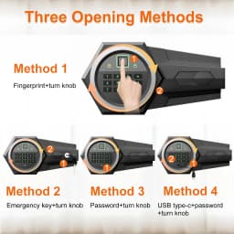 6.0 Cuft Large Fingerprint Home Safes, Safe Box Fireproof Waterproof with LED Light and Dual Alarm System