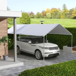 10' X 20' Carport Roof, Canopy Replacement Cover for 84C-159 Series, with Ball Bungee Cords, White