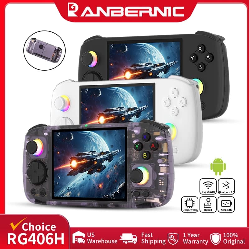 Anbernic RG 406H Retro Handheld Game Console 4inch IPS Multi-touch Screen 5000mAh Android Video Games Player Support FOTA Update