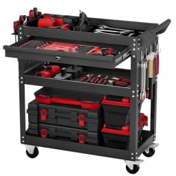 SucceBuy 4-Tier Rolling Tool Cart on Wheels Mechanic Cart with Drawer & Pegboard Tool Storage Organizerfor Garage Repair Shop