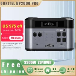 OUKITEL BP2000 Pro Portable Power Station 3300W Solar Generator 2048Wh Lifepo4 Battery Home Backup Outdoor Camping Mobile Power